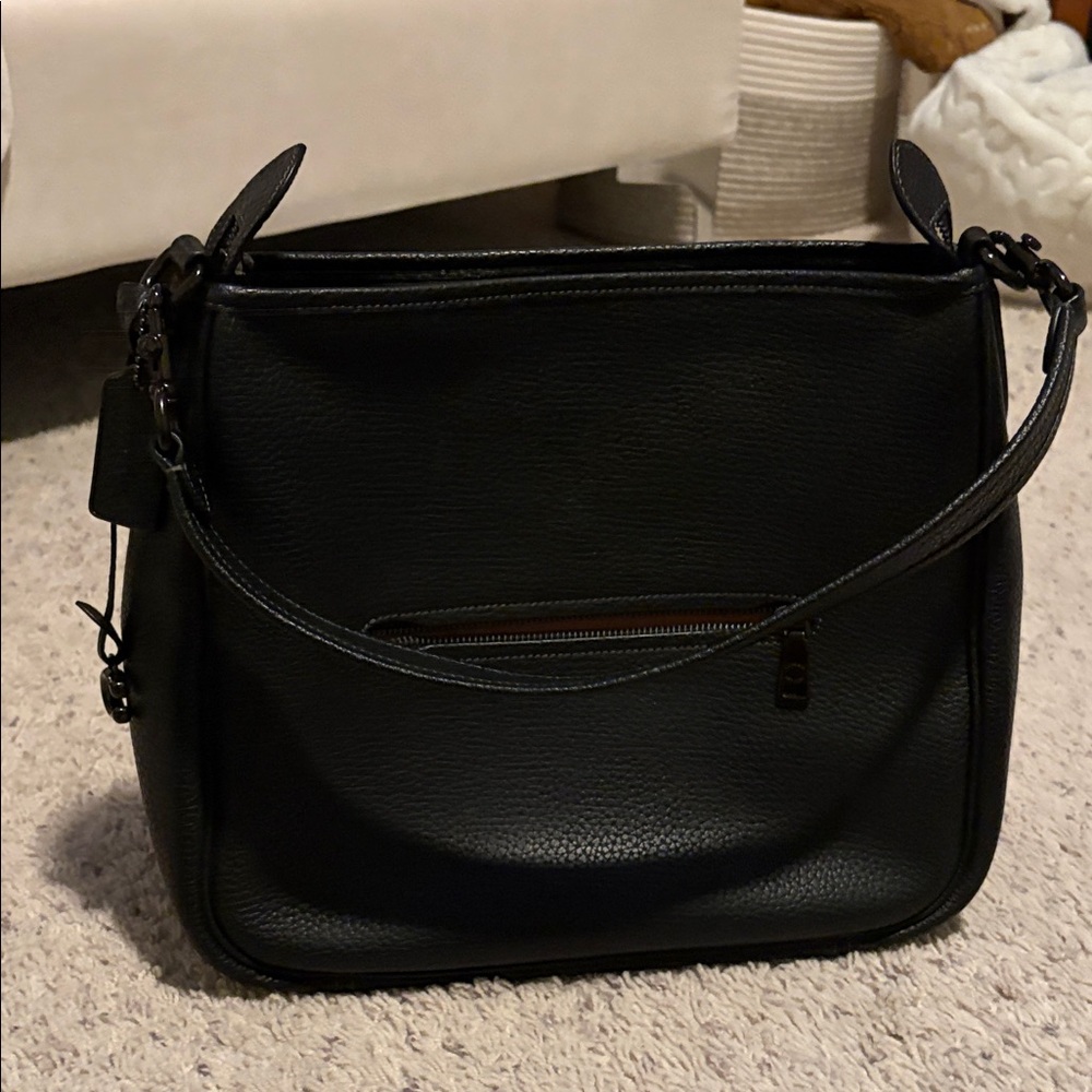 Coach Cary Black Leather Shoulder Bag